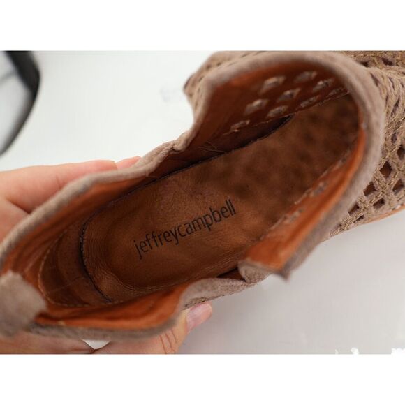 Jeffrey Campbell Women's Taggart Boot Size 6 Taupe Suede Lattice Cutout Boho - Picture 10 of 13
